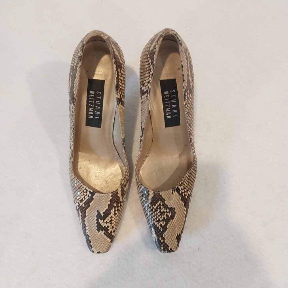 Stuart Weitzman Python Snake Skin Pump Womens 7 B… - image 2